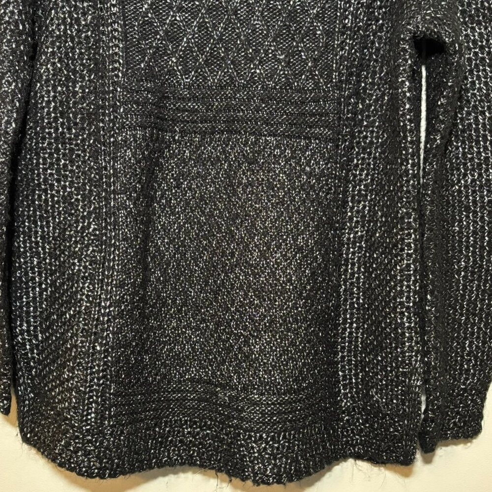 Faded Glory Black and Silver Sweater Size L Acrylic Poly Blend - Picture 3 of 7